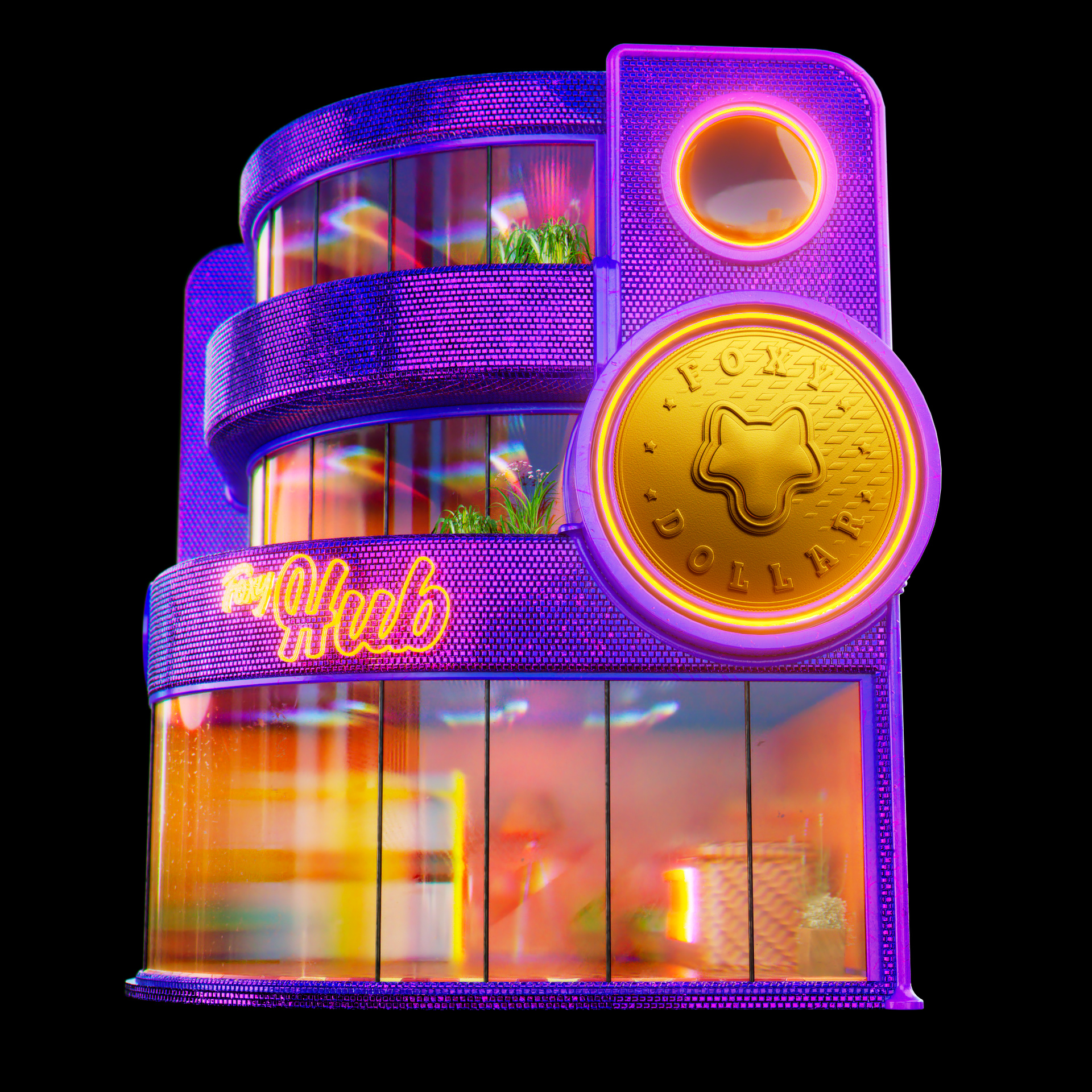 Foxy Coin Economy Buildings 3D render asset by David Zeitlin 02