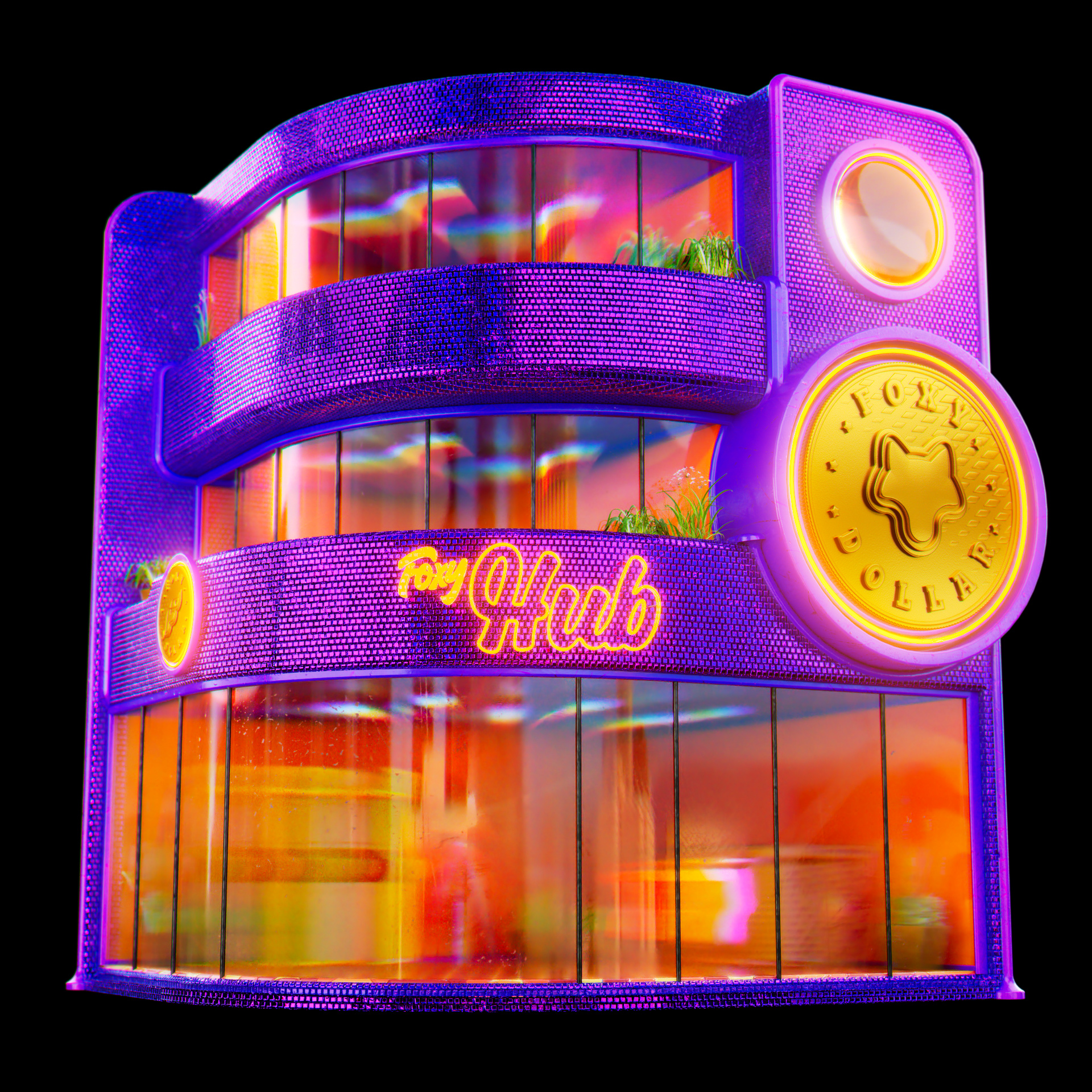 Foxy Coin Economy Buildings 3D render asset by David Zeitlin 03