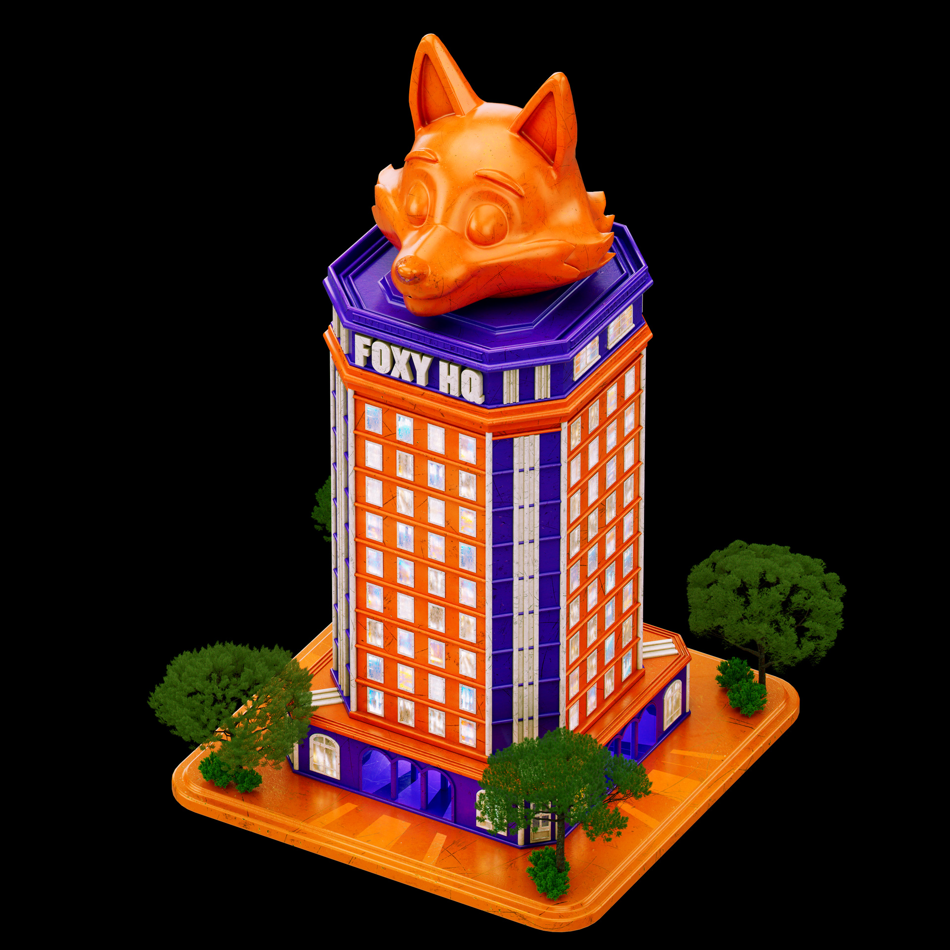 Foxy Coin Economy Buildings 3D render asset by David Zeitlin 06