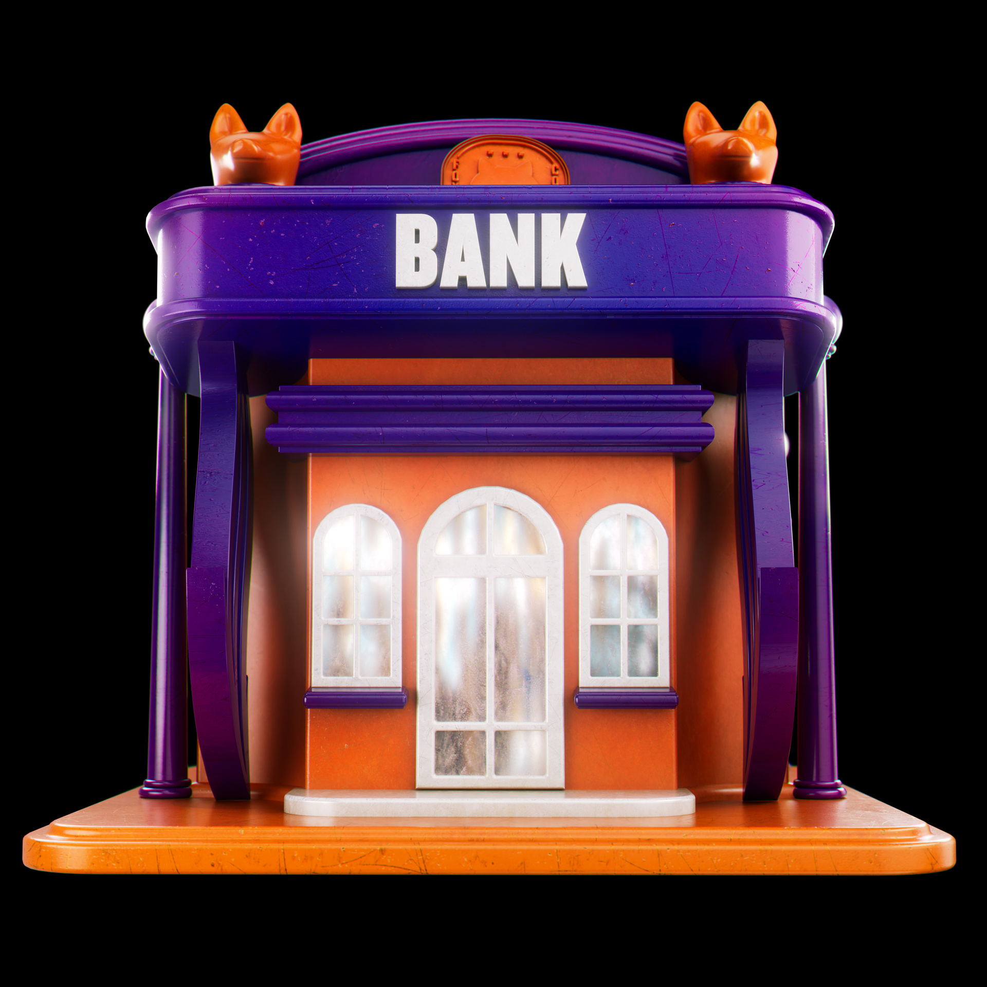 Foxy Coin Economy Buildings 3D render asset by David Zeitlin 08