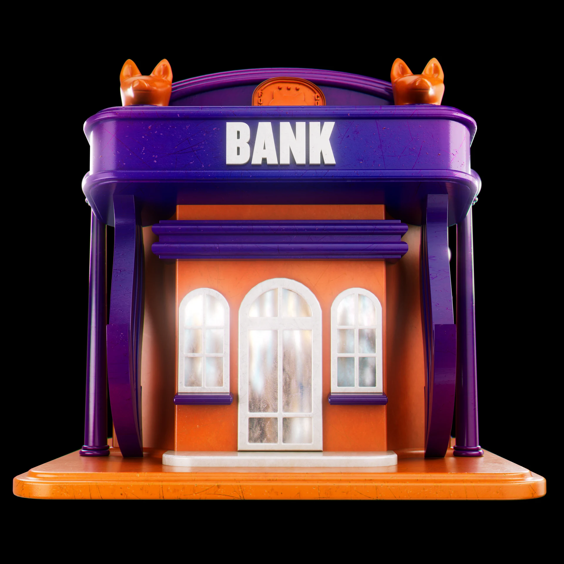 Foxy Coin Economy Buildings 3D render asset by David Zeitlin 08