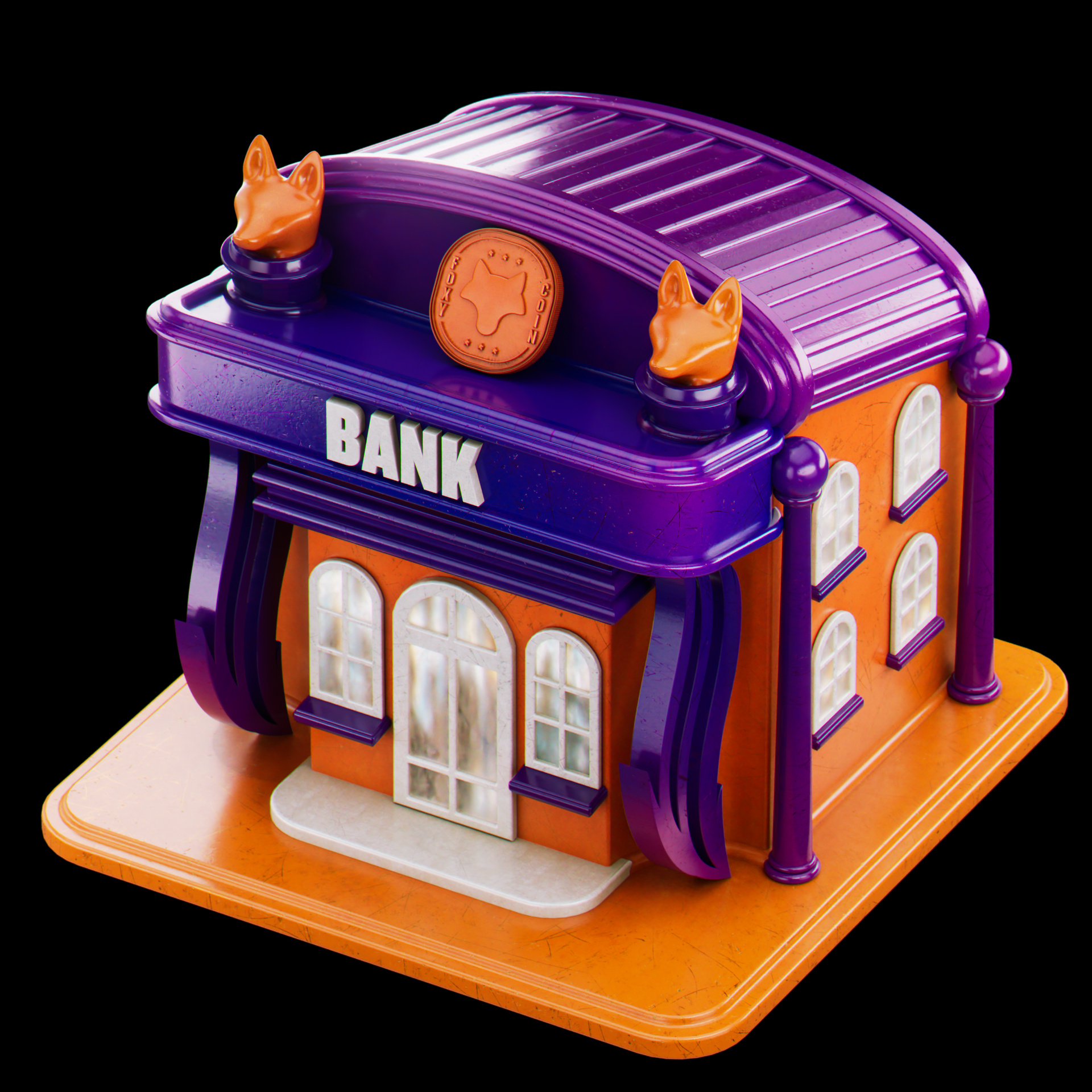 Foxy Coin Economy Buildings 3D render asset by David Zeitlin 10