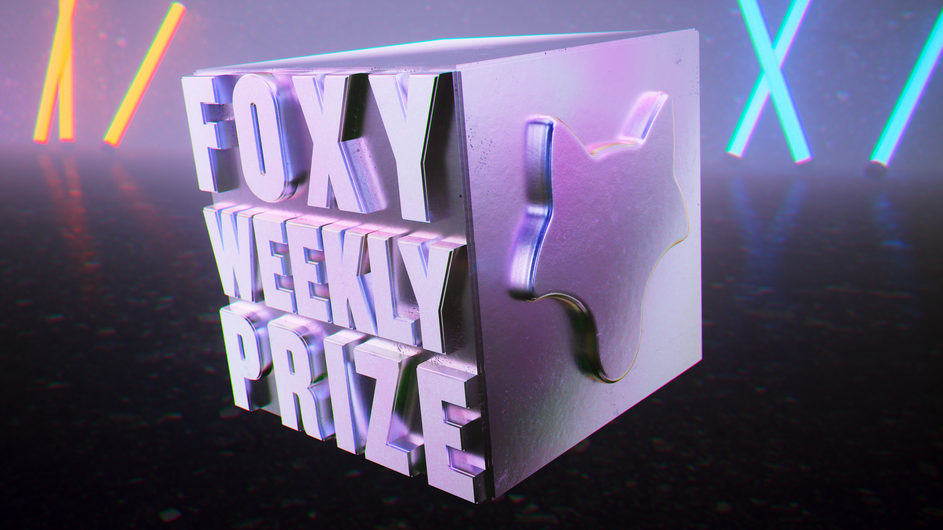 Foxy Perks Silver Weekly Prize cube 3D render by David Zeitlin