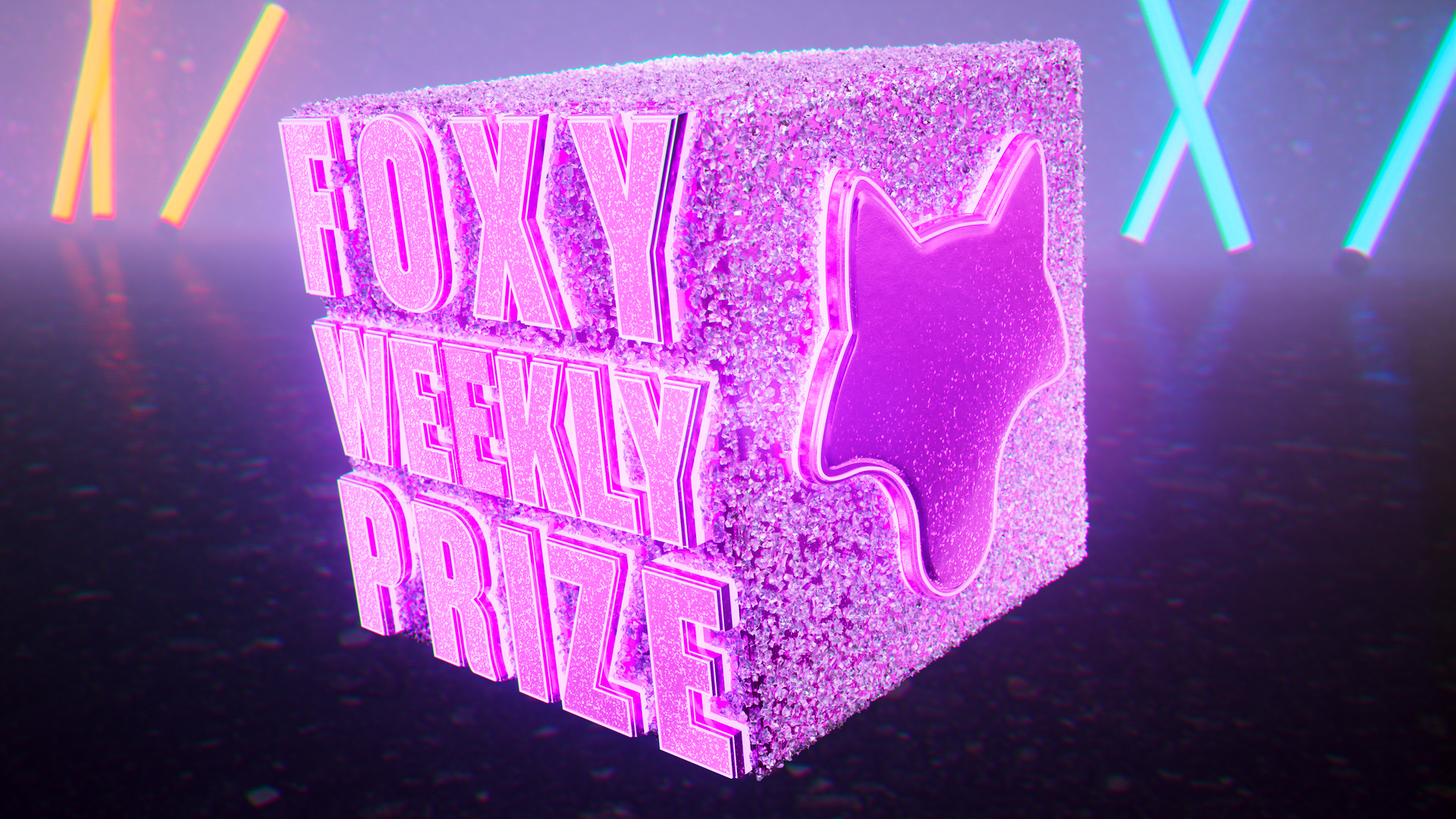 Foxy Perks Diamond Weekly Prize cube 3D render by David Zeitlin