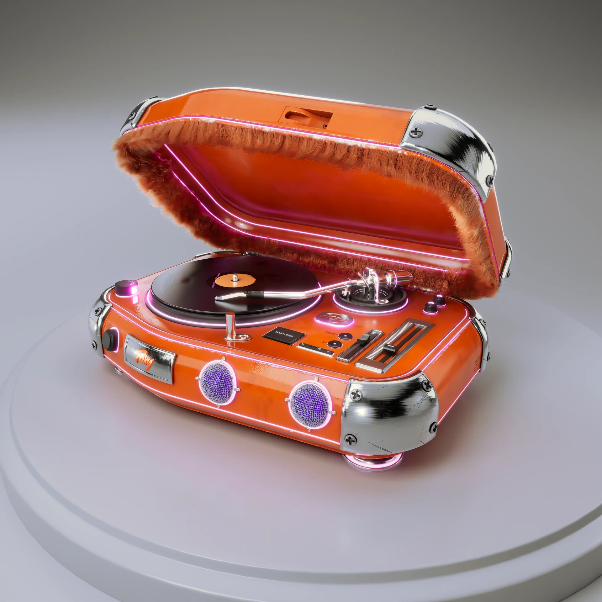 Foxy turntable orange concept - CGI by David Zeitlin