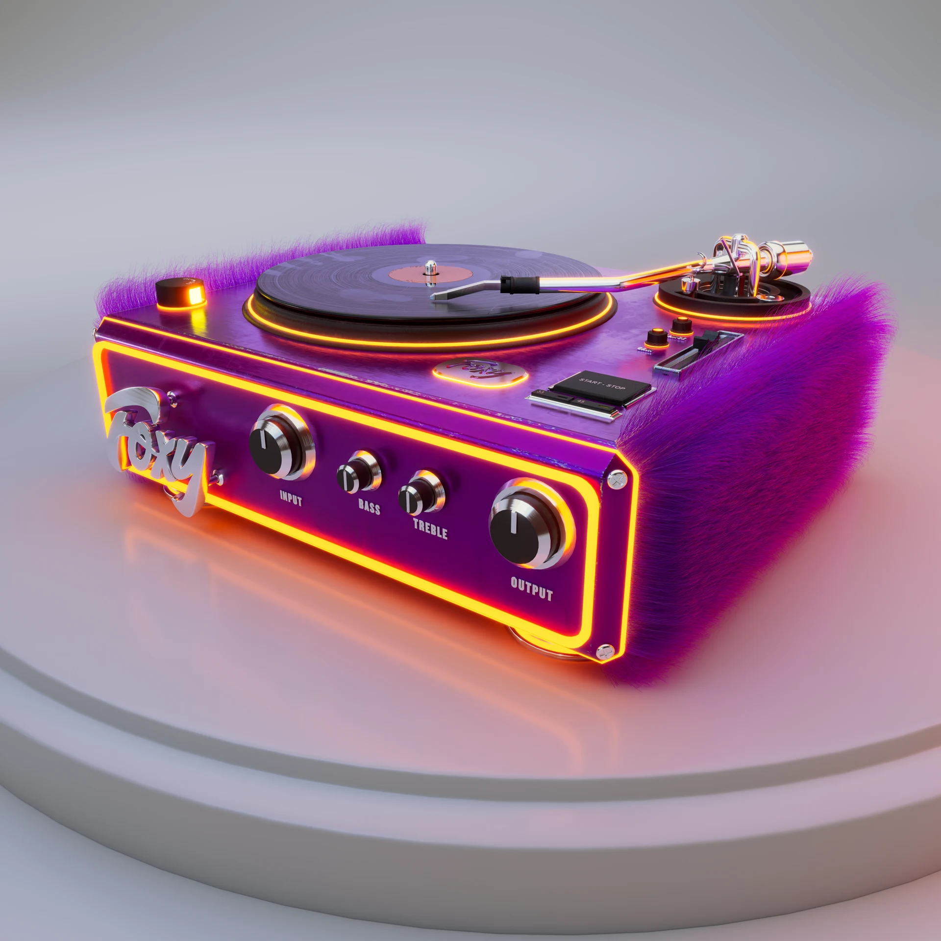 Foxy turntable purple concept - CGI by David Zeitlin
