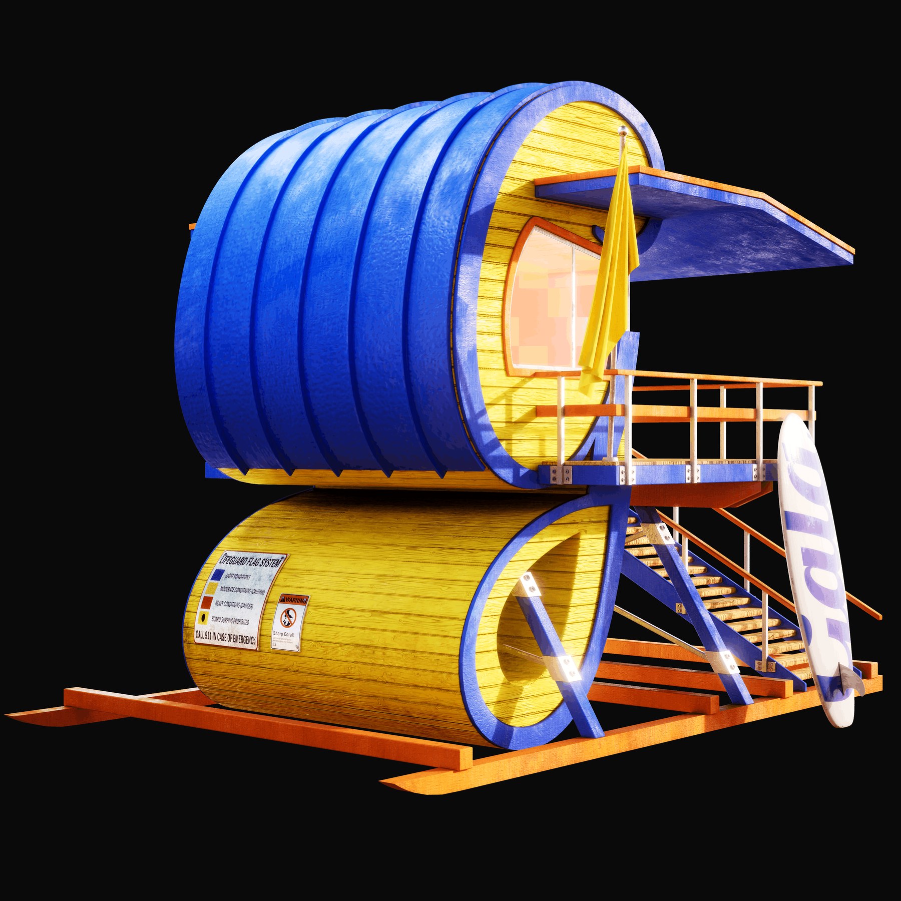 Gala 2024 Summer Beach Campaign Beach Hut view render by David Zeitlin